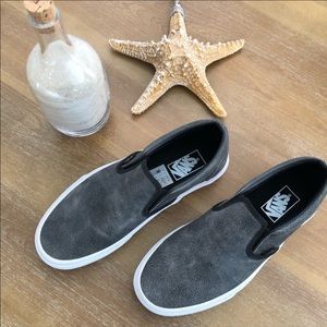 Men’s Vans Gray crackle slip ons